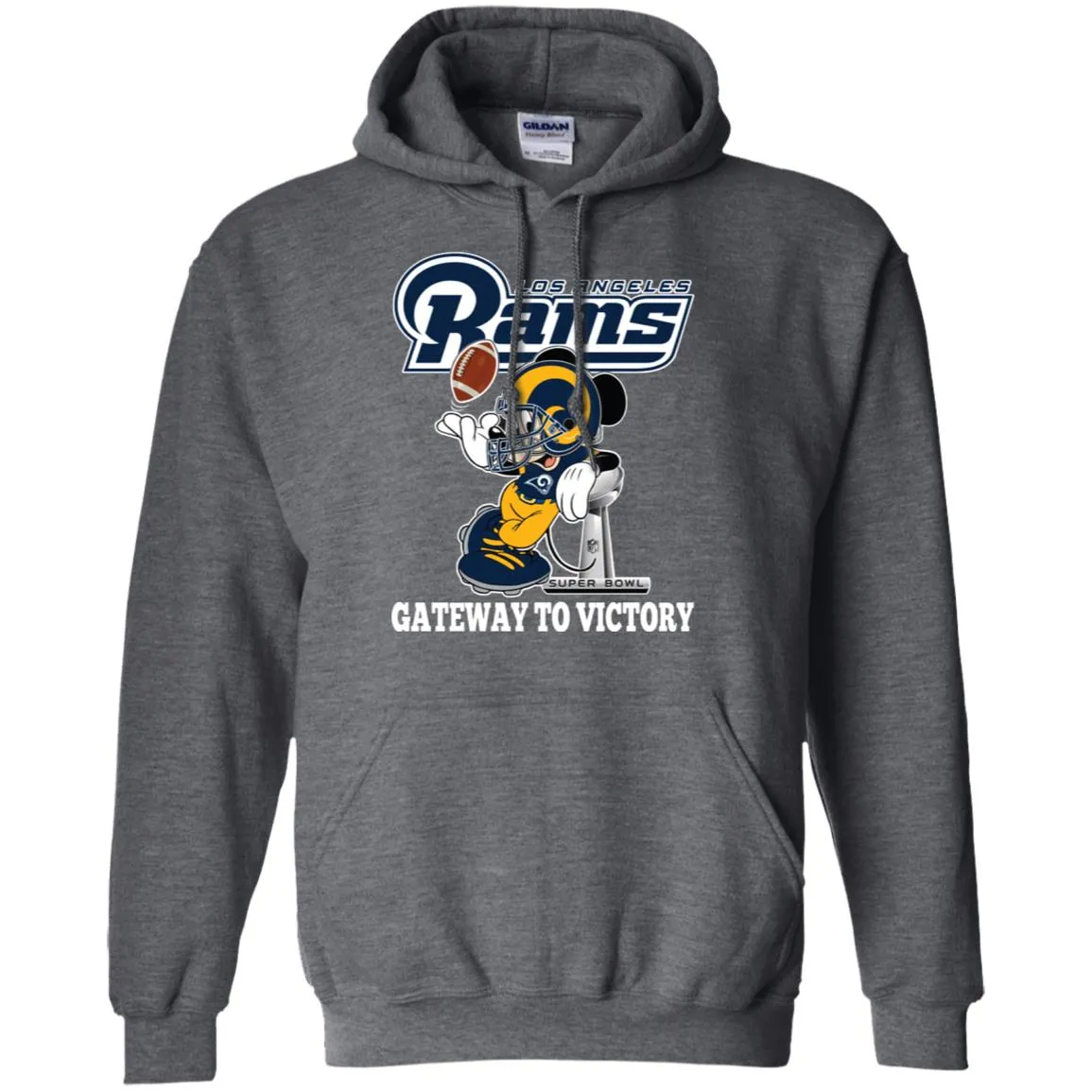 Los Angeles Rams Gateway To Victory Super Bowl 2019 Mickey Mouse Football Nfl Pullover Hoodie Sweatshirt