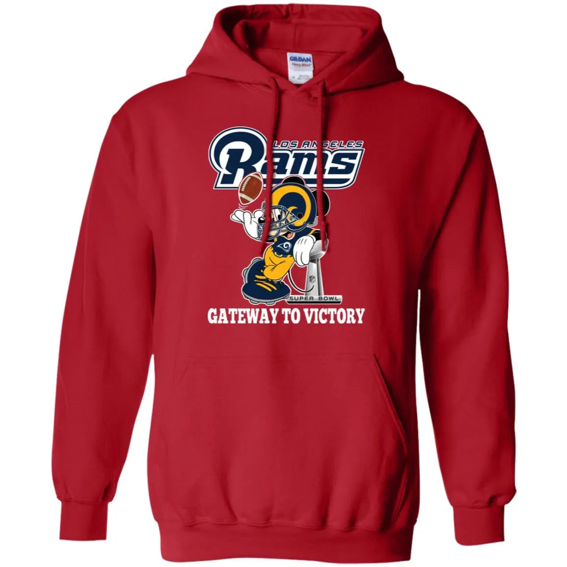 Los Angeles Rams Gateway To Victory Super Bowl 2019 Mickey Mouse Football Nfl Pullover Hoodie Sweatshirt