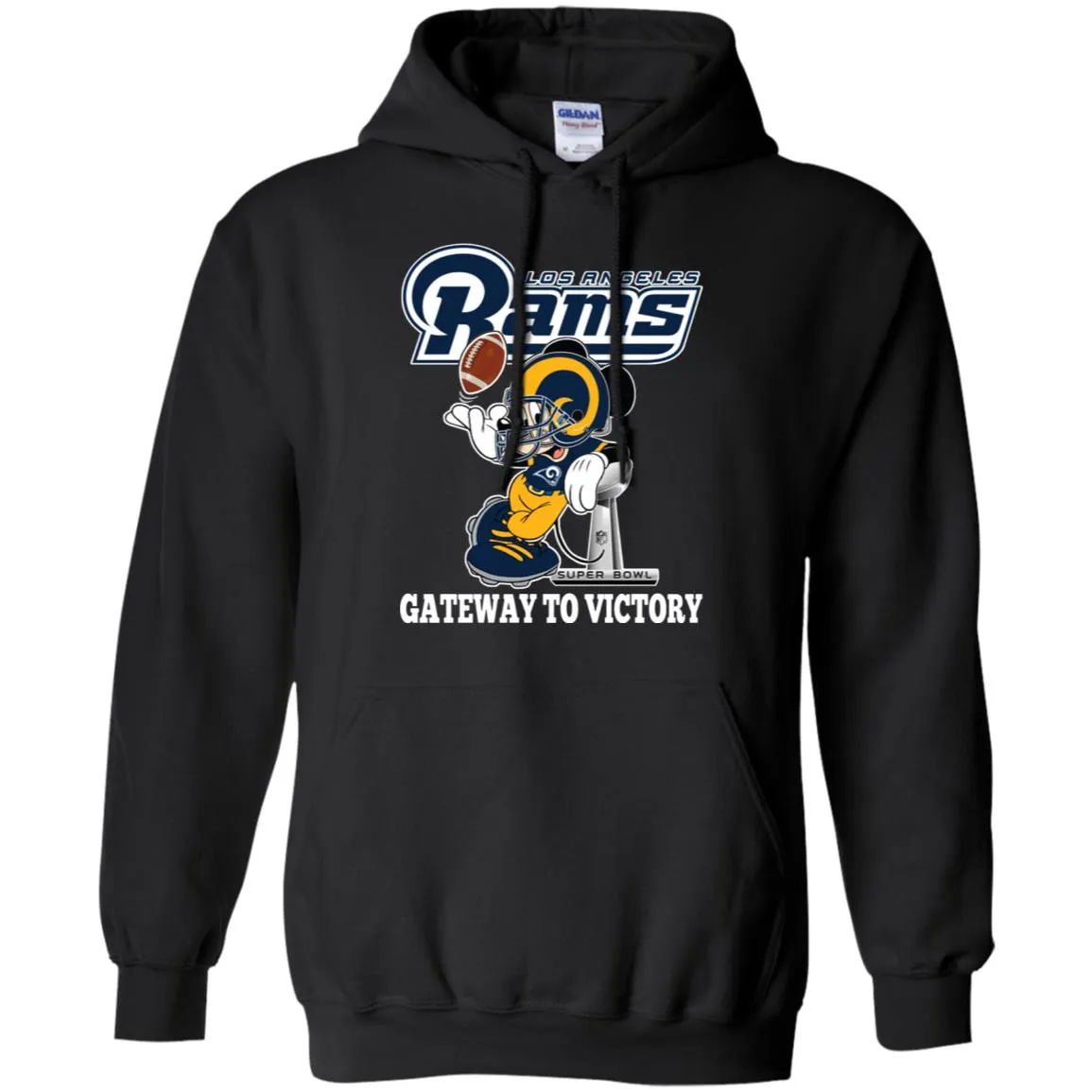 Los Angeles Rams Gateway To Victory Super Bowl 2019 Mickey Mouse Football Nfl Pullover Hoodie Sweatshirt