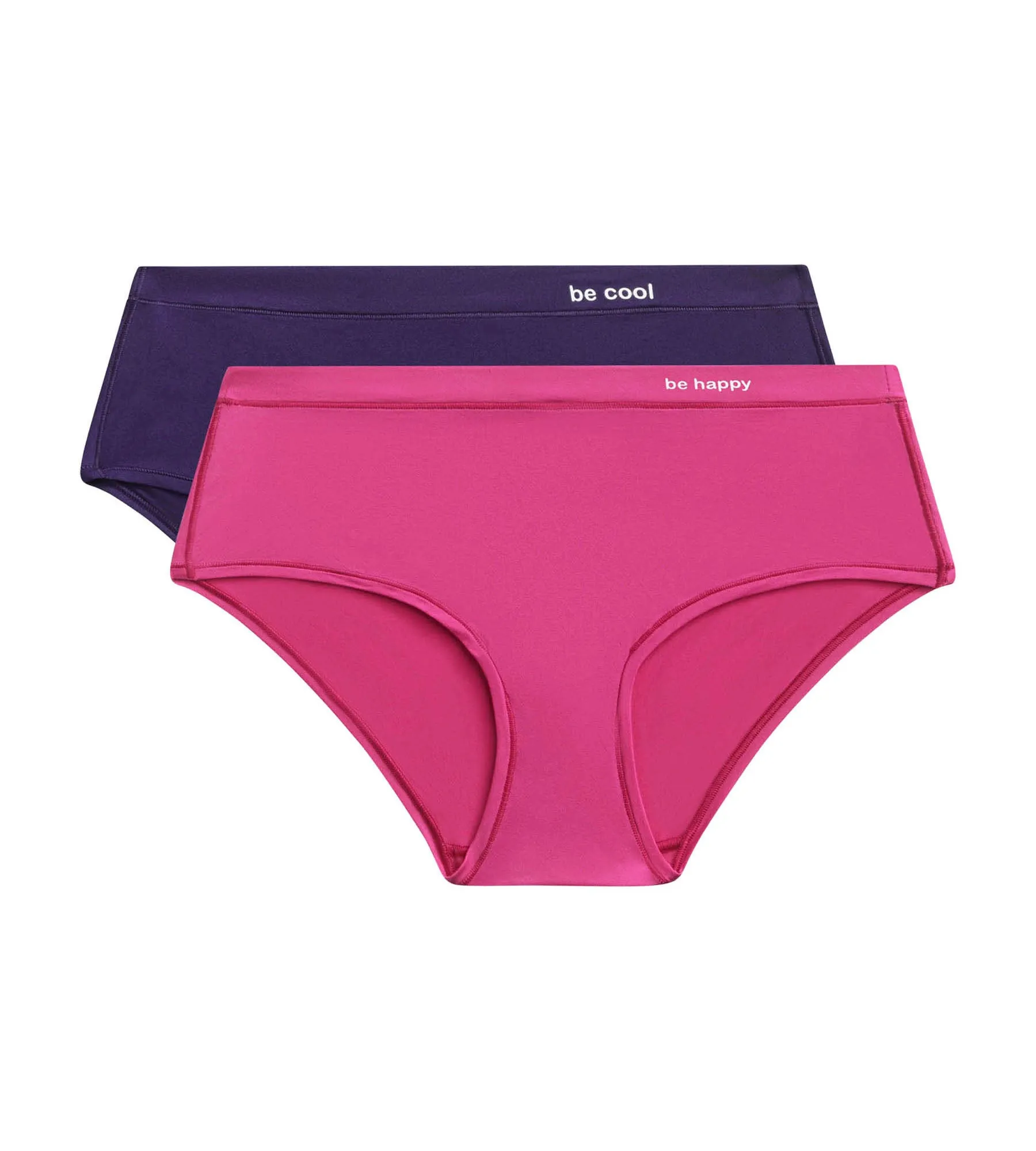 Lot de 2 shorties femme en microfibre Fuchsia et Violet Oh My Dim’s