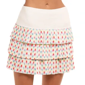 Lucky In Love Arrowhead Pleated Skort - White/Red/Blue