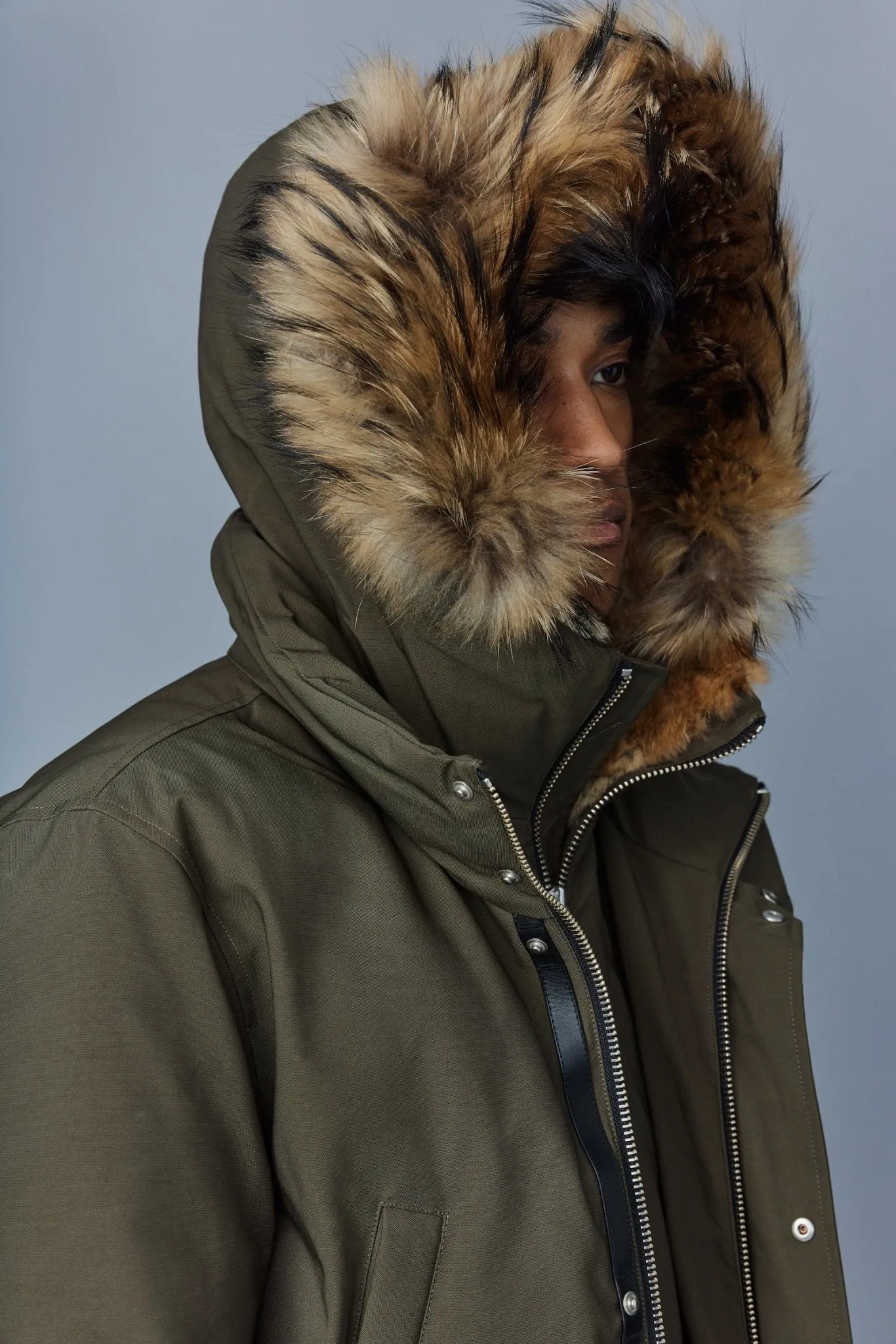 MACKAGE EDWARD-F - 2-in-1 Down Parka With Hooded Bib And Natural Fur For Men