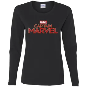 Marvel Captain Marvel Movie Logo Red Women Long Sleeve Shirt