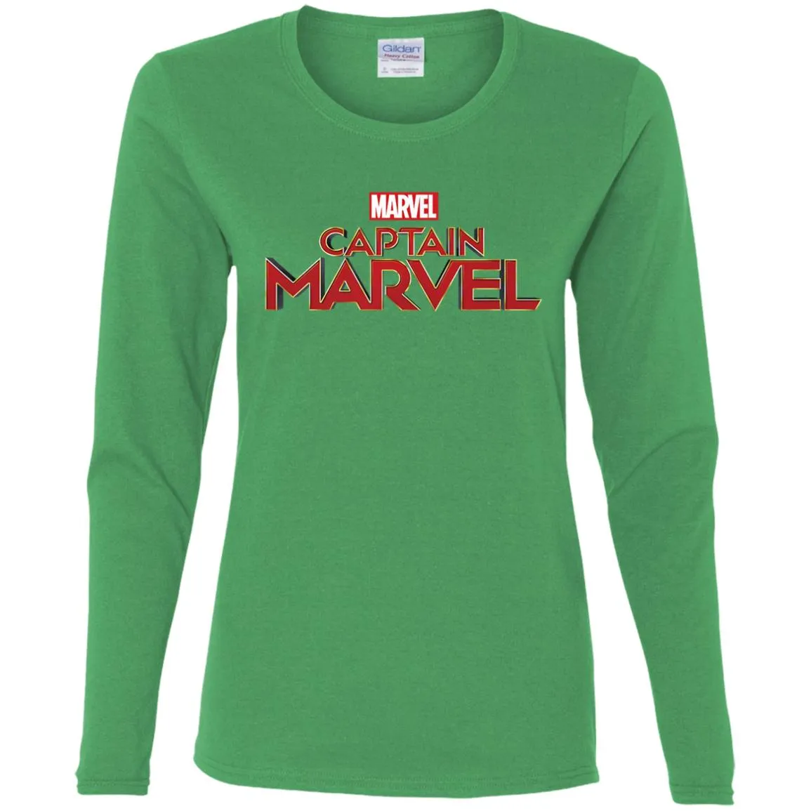 Marvel Captain Marvel Movie Logo Red Women Long Sleeve Shirt