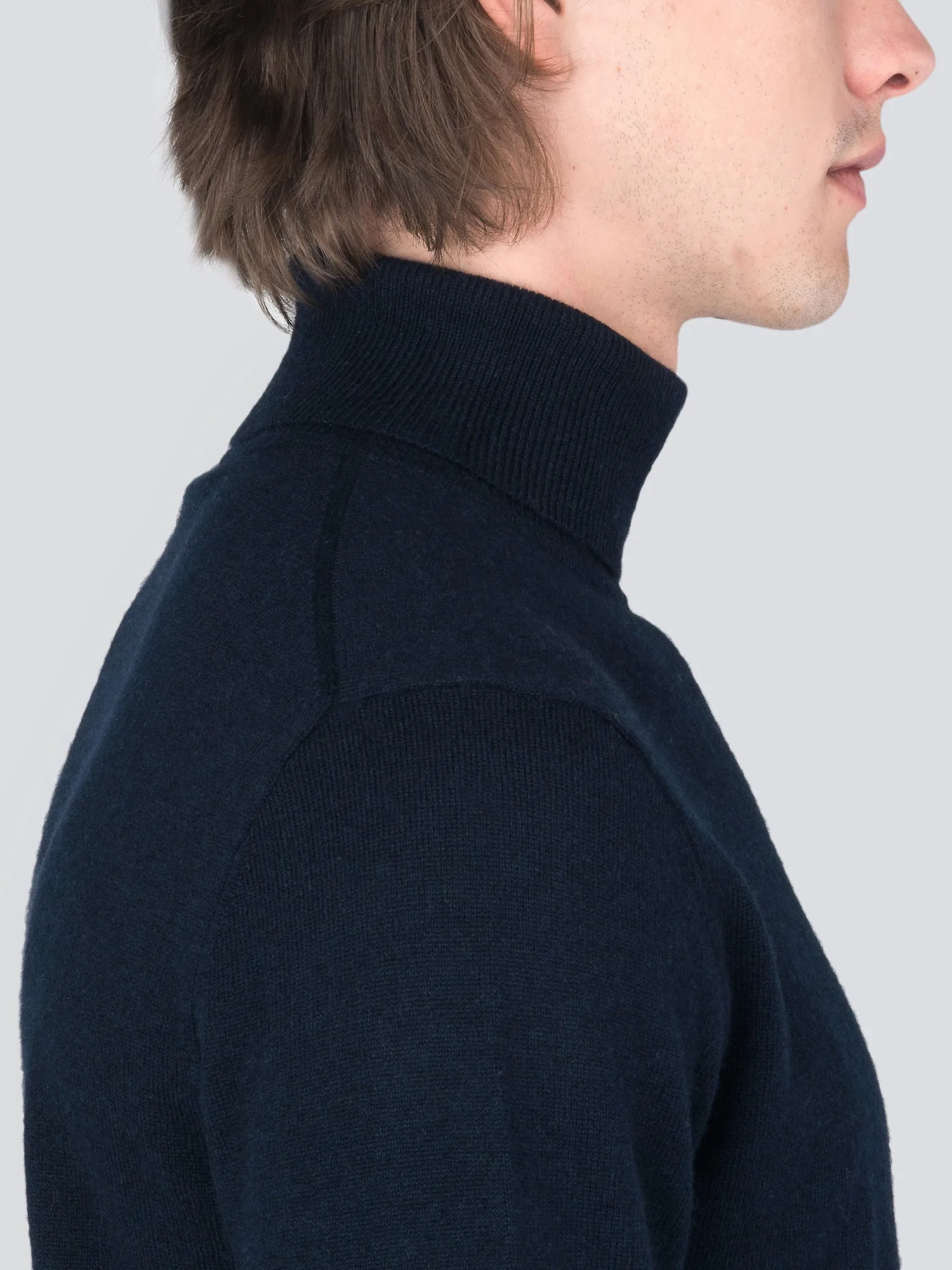 Men Turtleneck Sweater_CB_Dark Navy/Deep Green