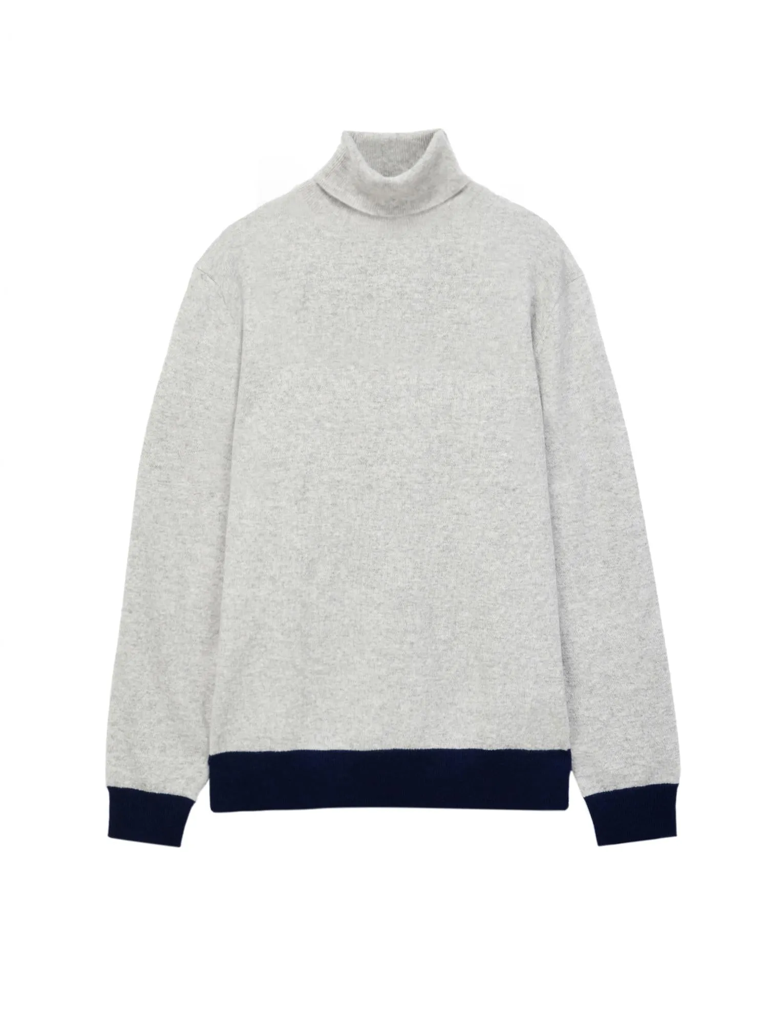 Men Turtleneck Sweater_CB_Light Grey/Navy