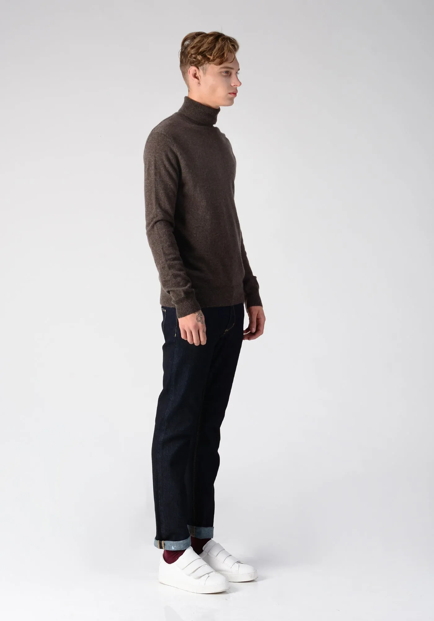 Men Turtleneck Sweater_Cocoa Brown