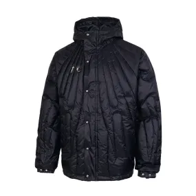 Men's Solid Black Hooded Puffer Jacket