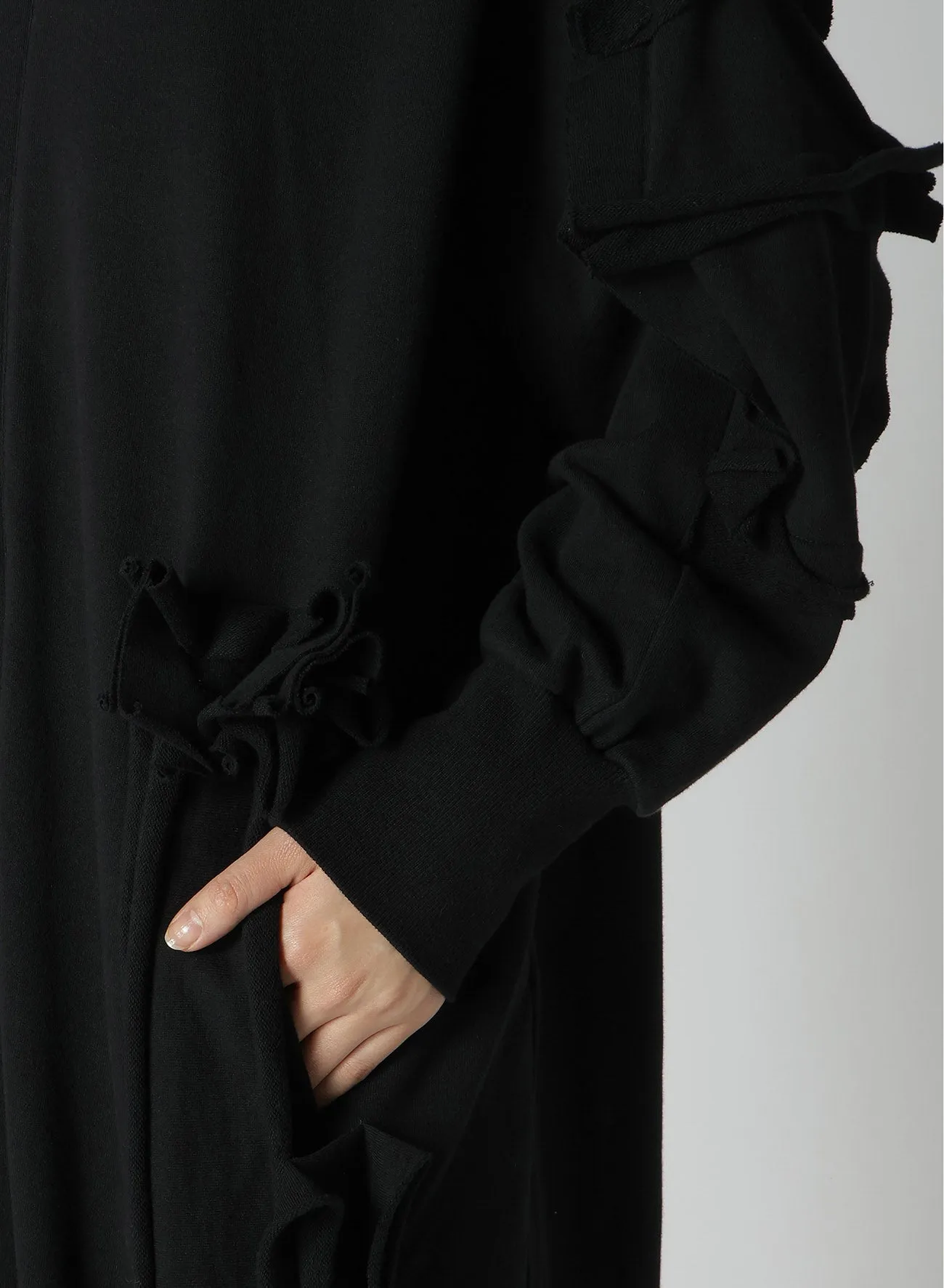 MINI FRENCH TERRY BOX DETAIL LONG CARDIGAN A