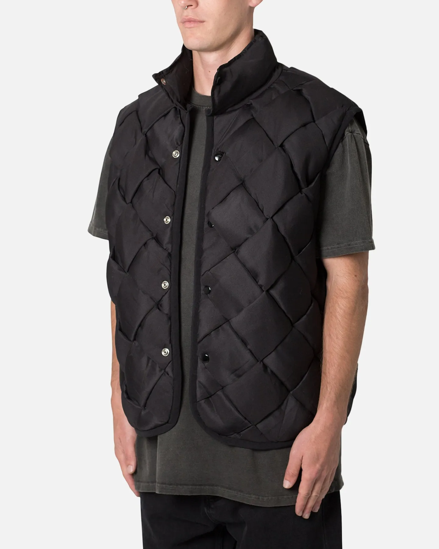 MNML Woven Puffer Vest Black