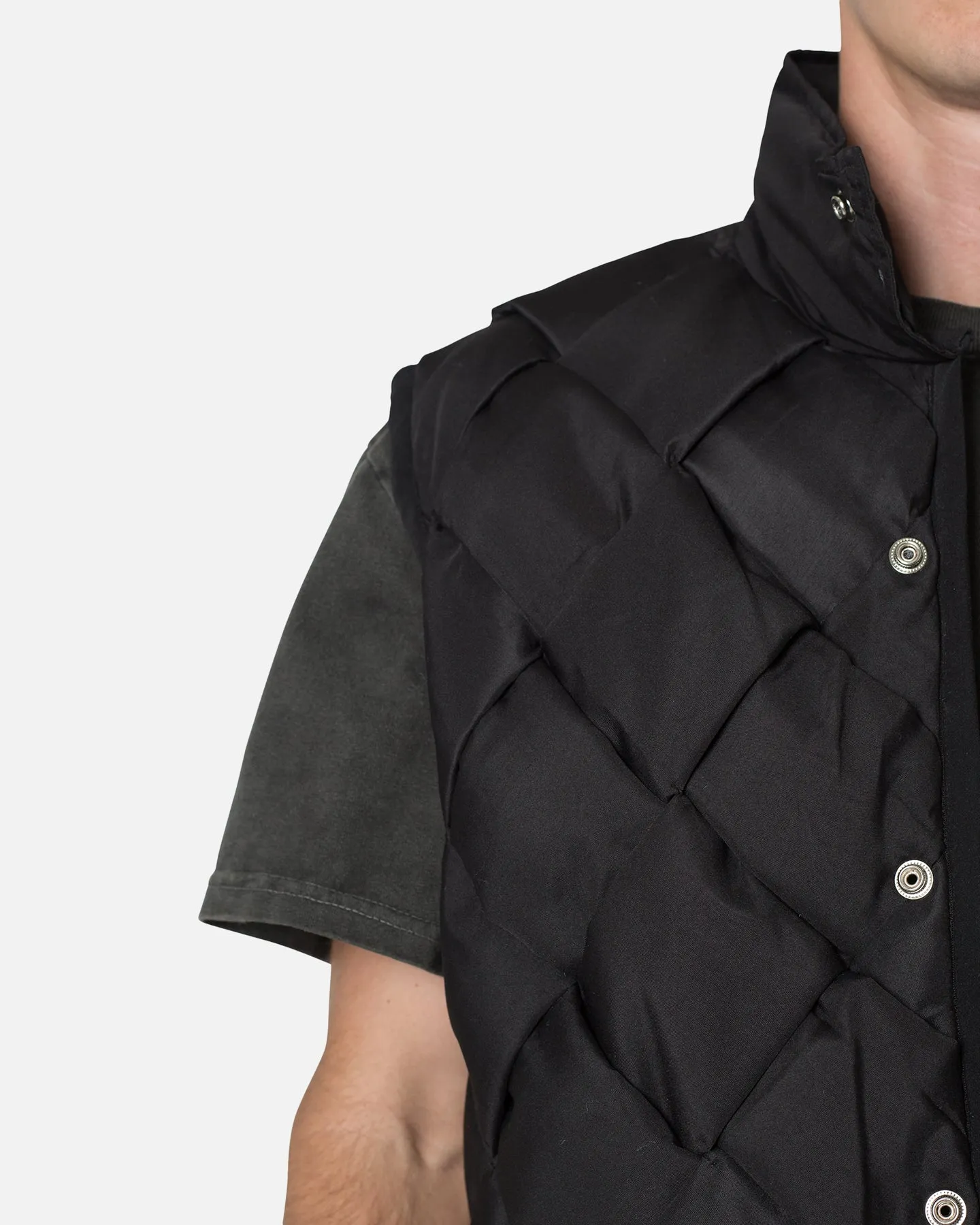 MNML Woven Puffer Vest Black