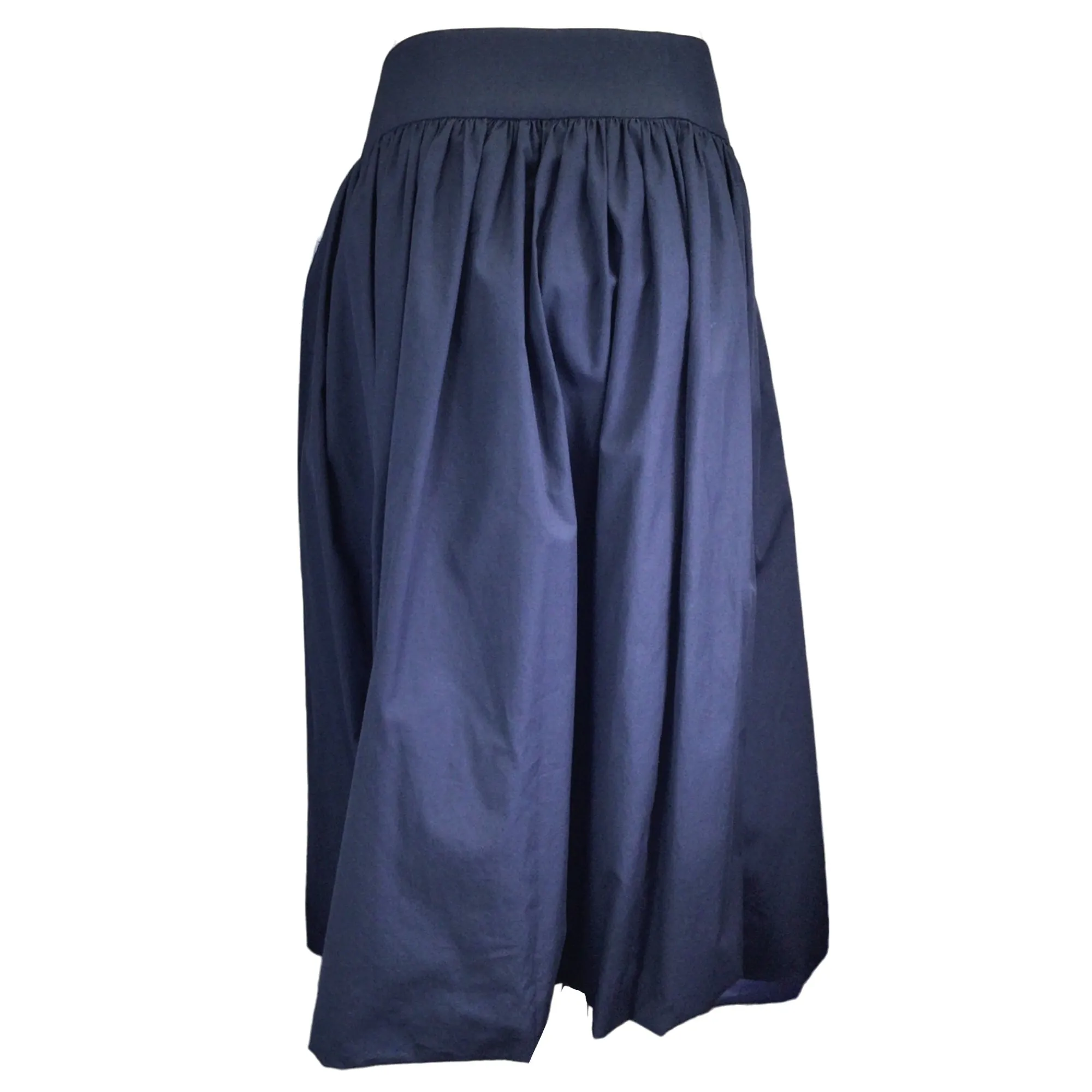 Molly Goddard Navy Blue Cotton Midi Skirt