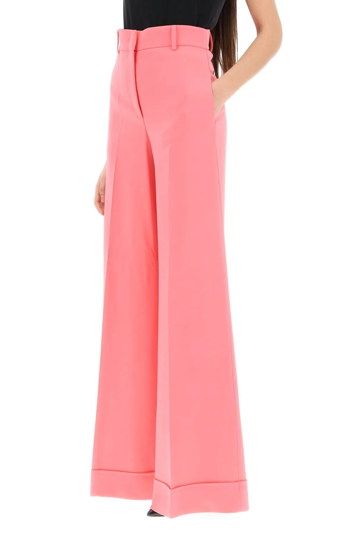 Moschino cuffed palazzo trousers in cady