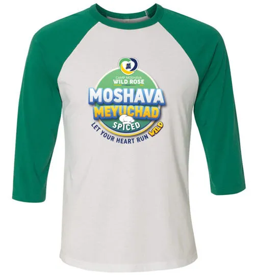 Moshava Wild Rose 3/4 Sleeve Baseball T-Shirt - Spiced