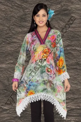 Multicolored printed tunic