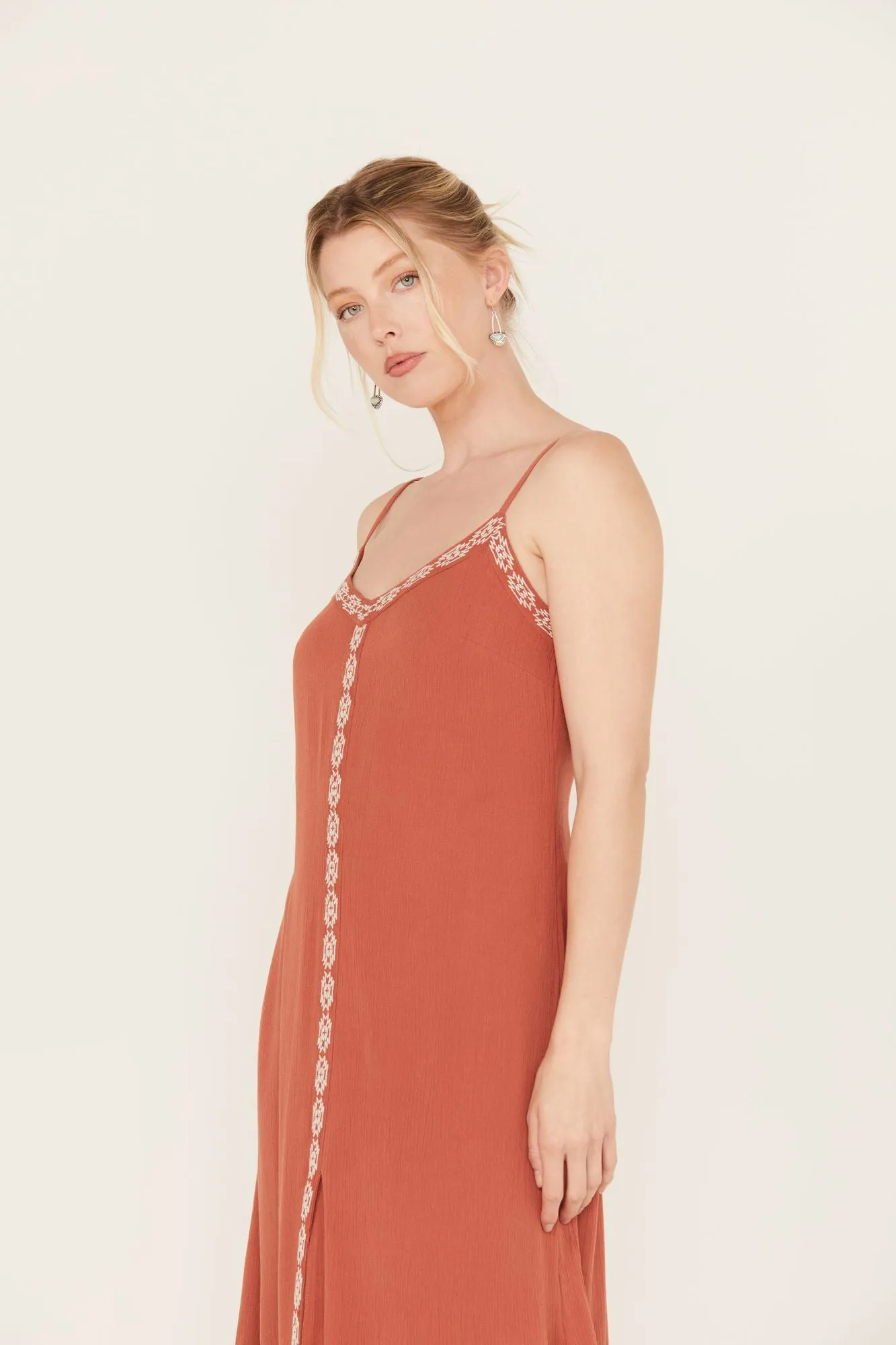 Myrtle Embroidered Trim Maxi Dress