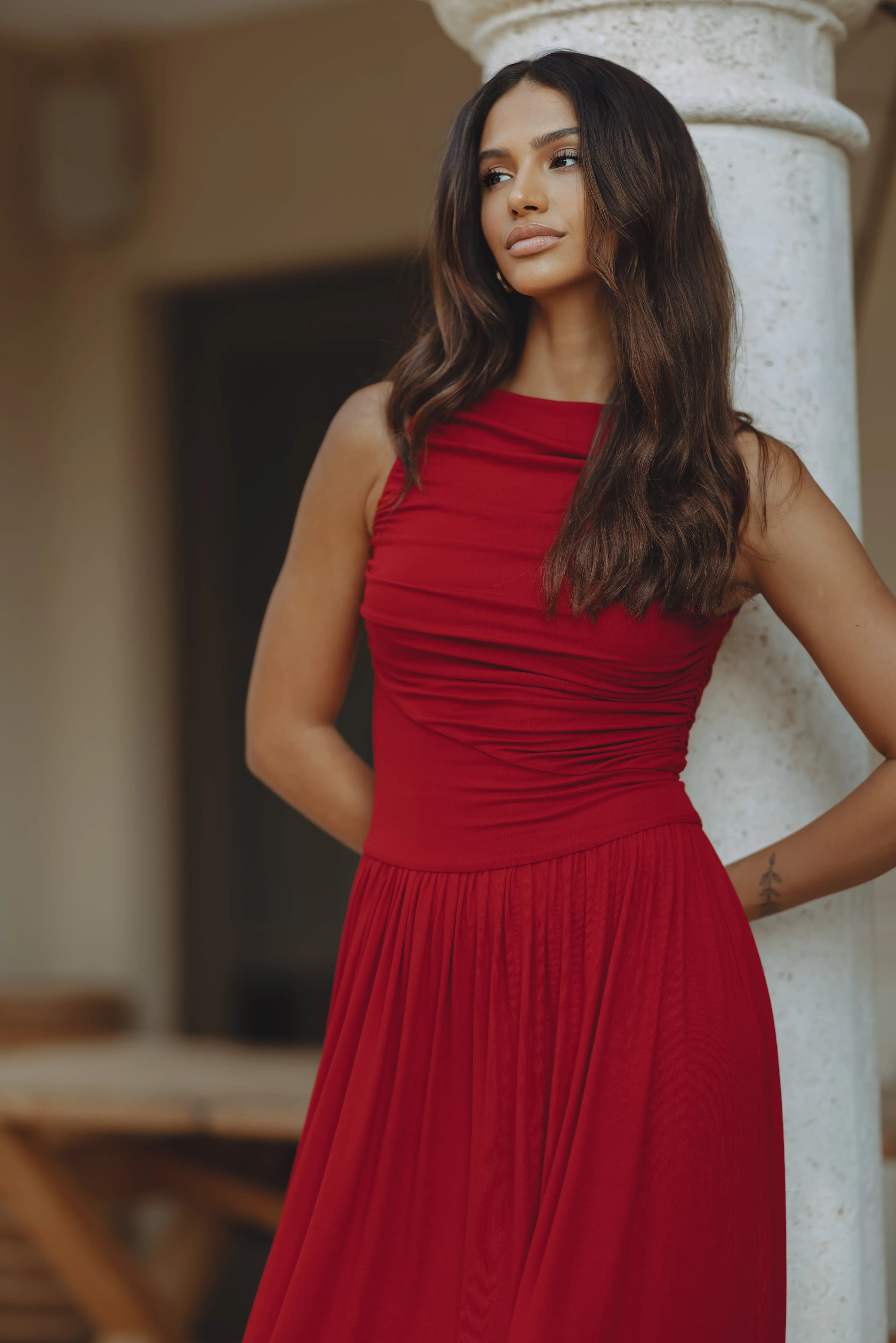 NALLA MAXI DRESS - CHERRY