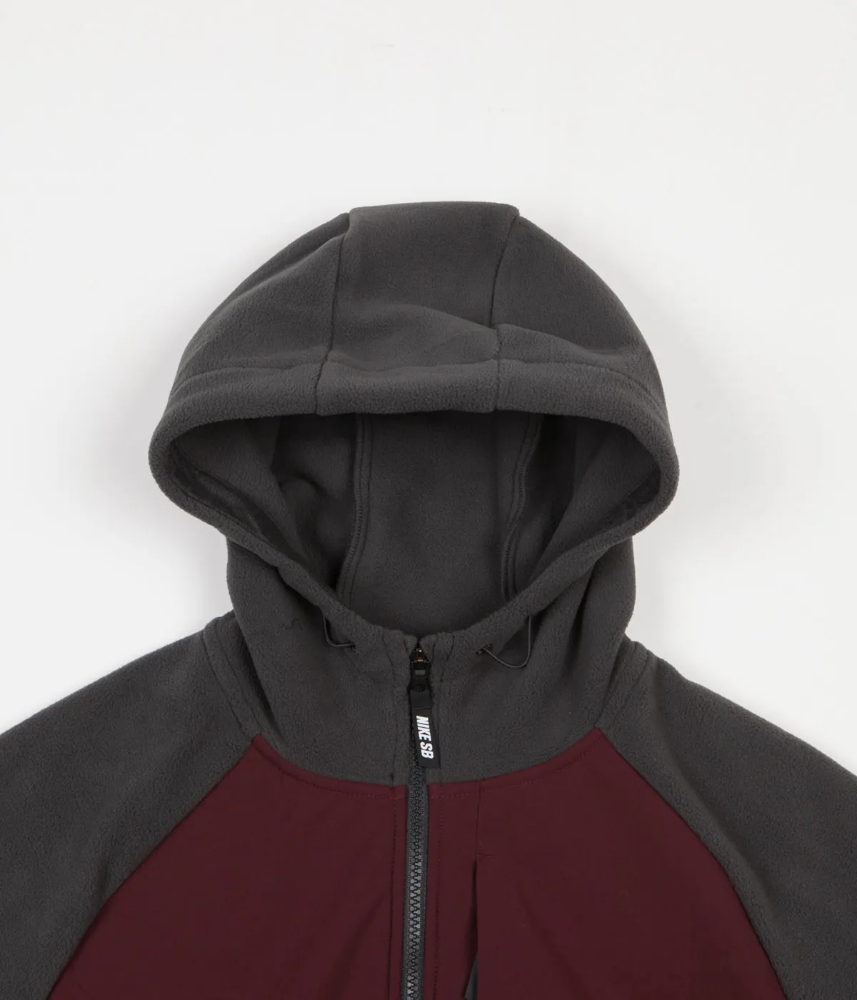 Nike SB Polartec Winterized Full Zip Hoodie - Anthracite / Burgundy Crush / Black