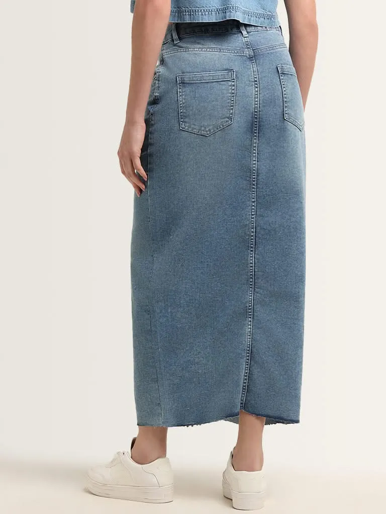 Nuon Blue Midi Denim Skirt