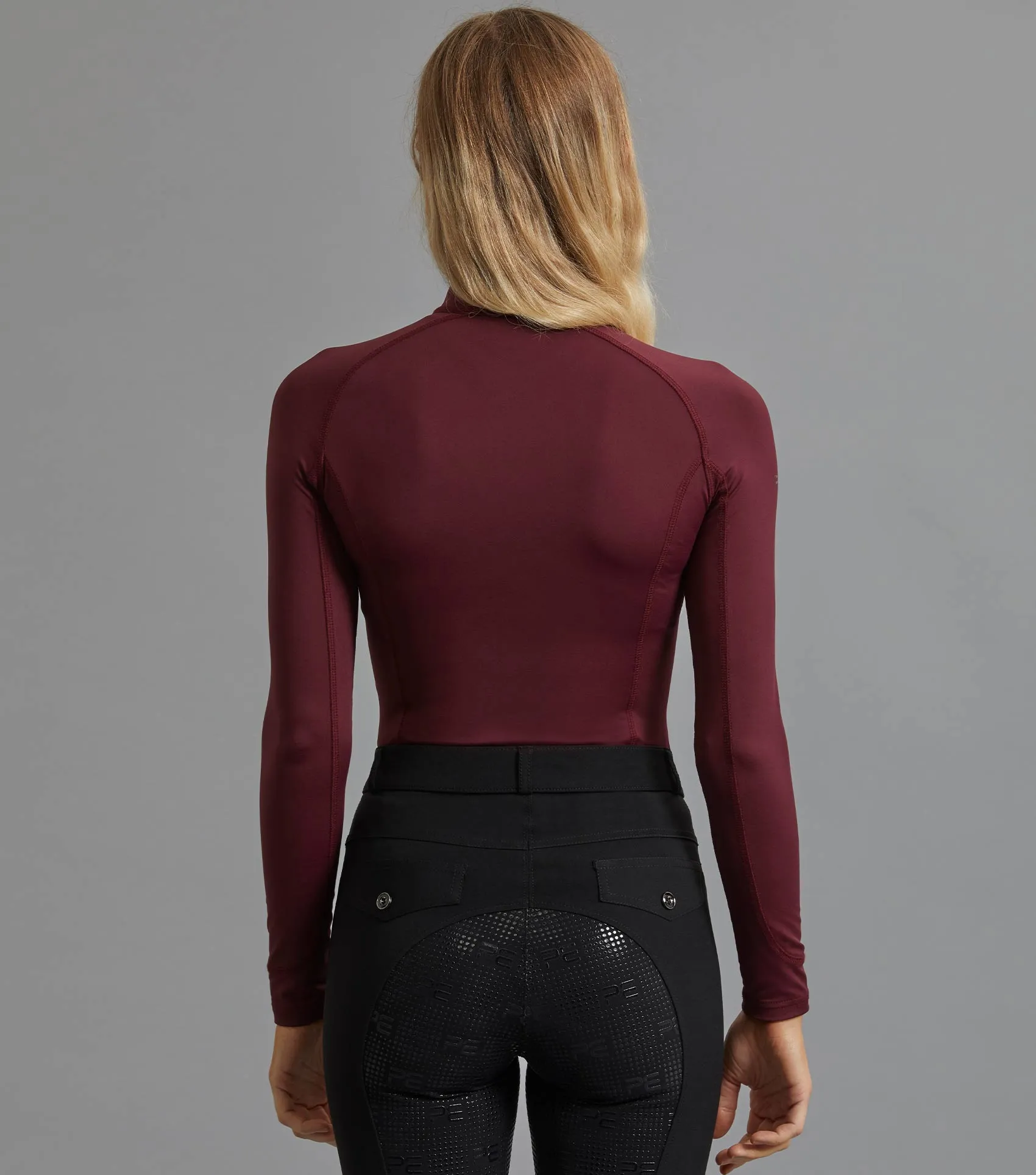 Ombretta Ladies Technical Riding Top Wine