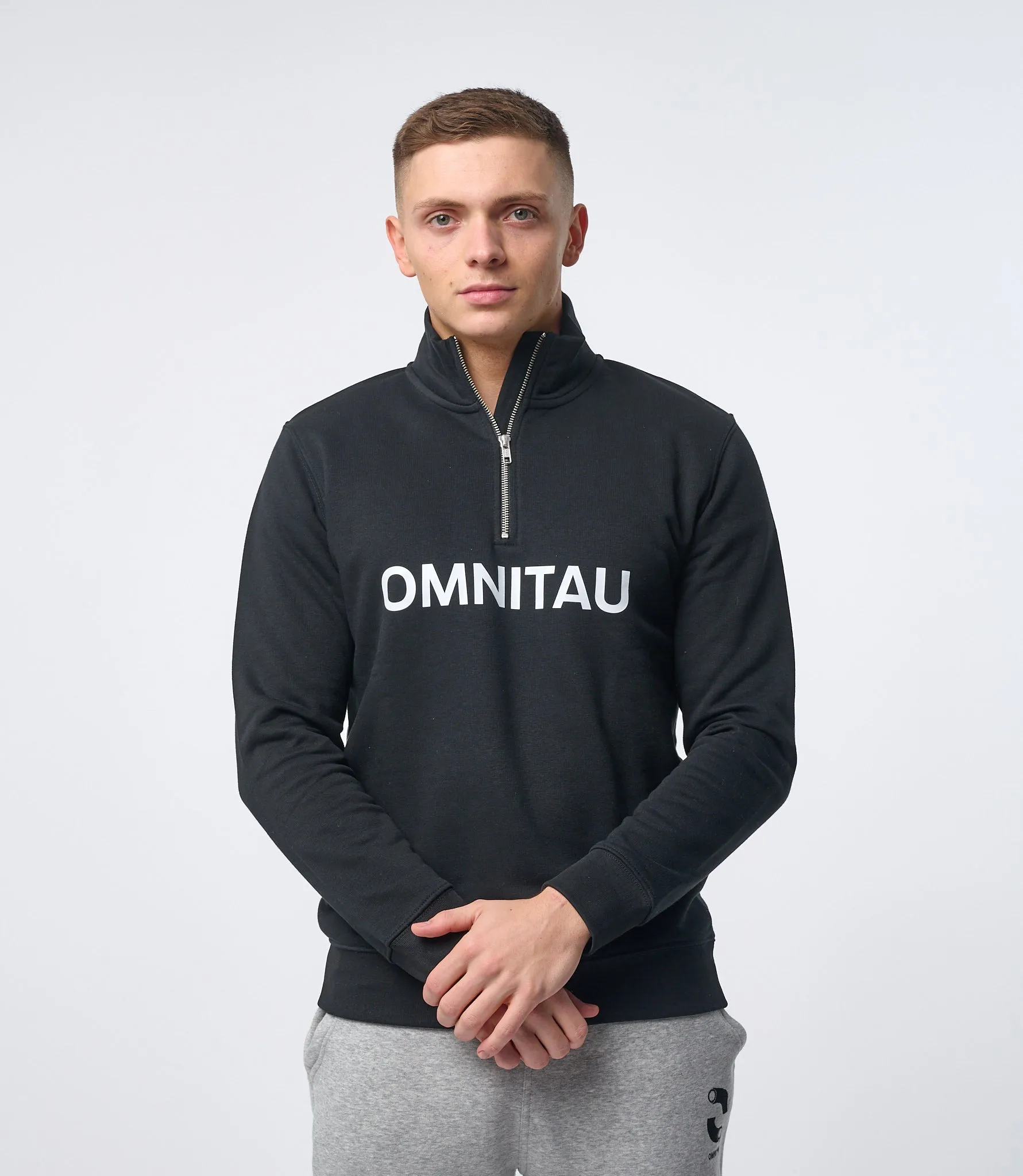 Omnitau Men's OmniX Organic Cotton Omni 1/4 Zip Mid Layer Fleece - Black