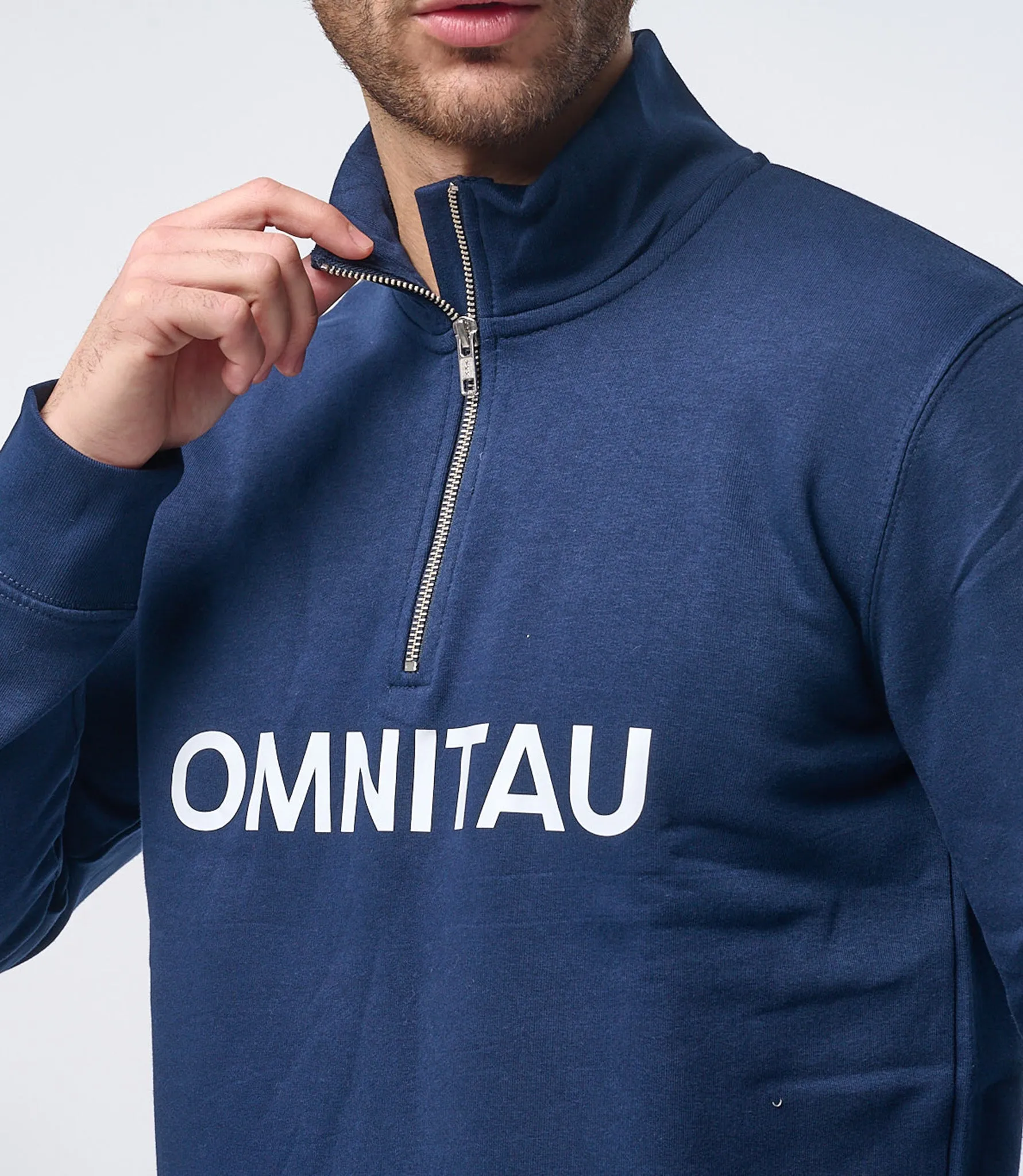 Omnitau Men's OmniX Organic Cotton Omni 1/4 Zip Mid Layer Fleece - French Navy