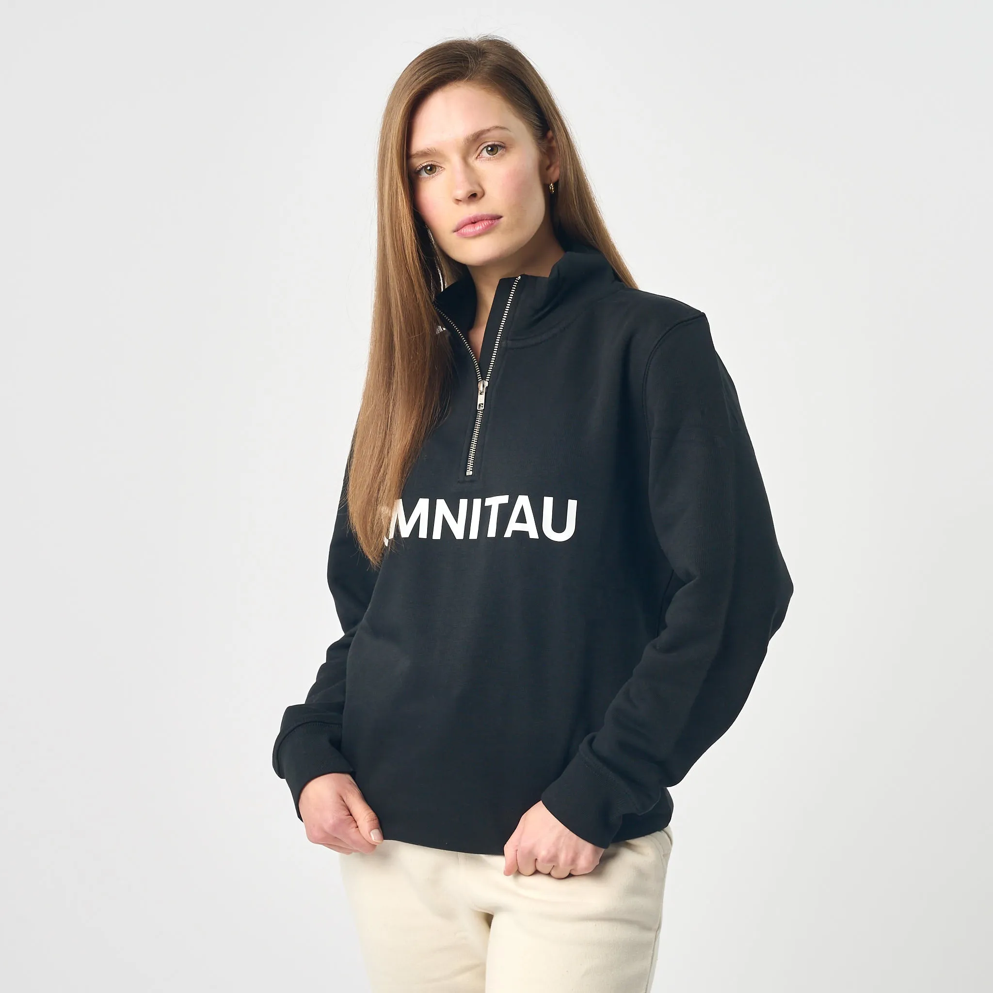 Omnitau Women's OmniX Organic Cotton Omni 1/4 Zip Mid Layer Fleece - Black