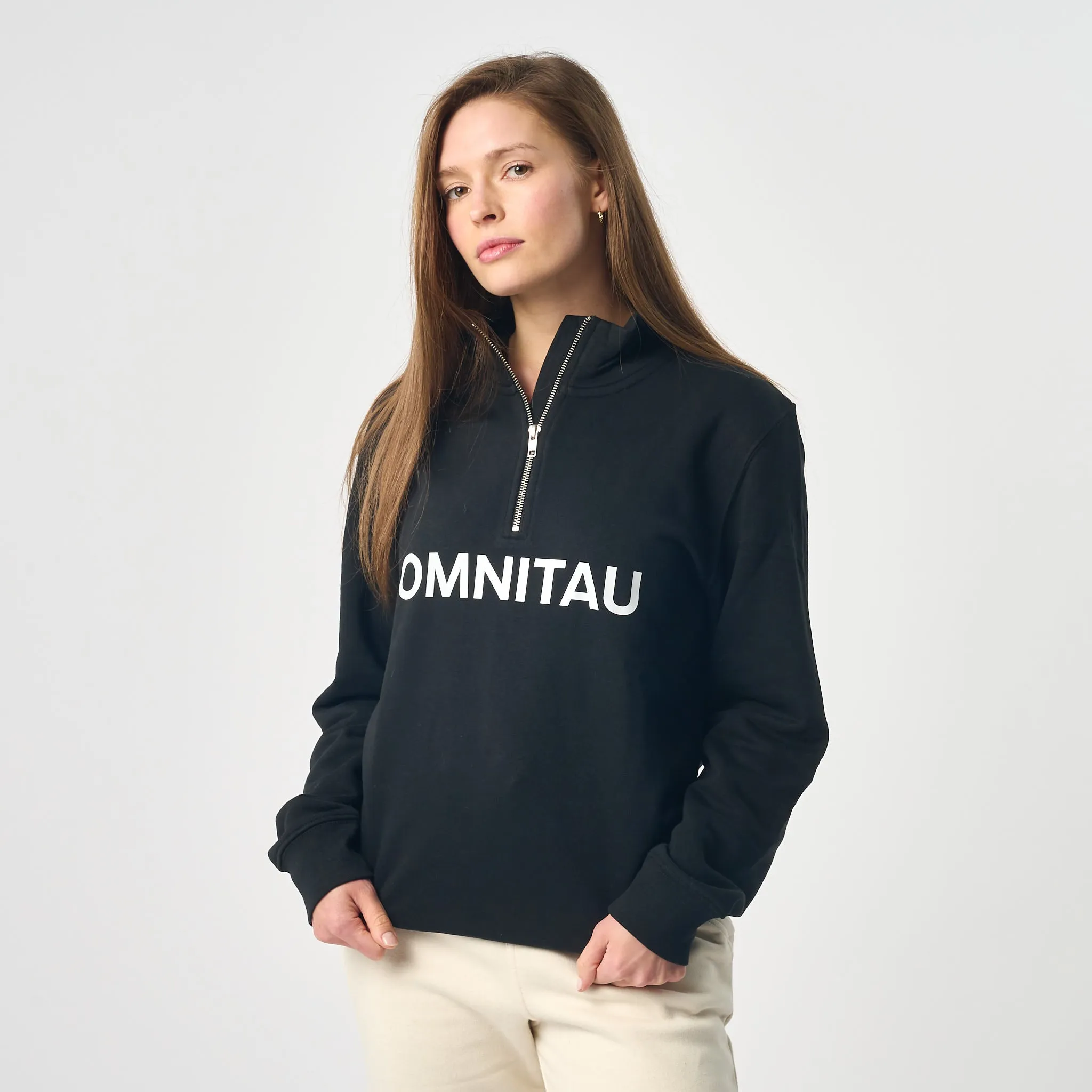 Omnitau Women's OmniX Organic Cotton Omni 1/4 Zip Mid Layer Fleece - Black