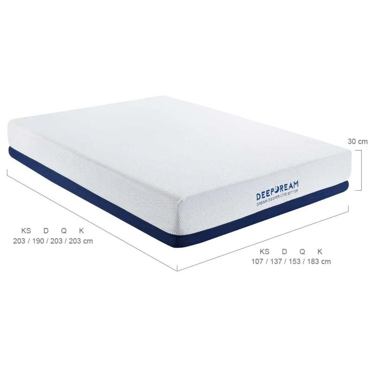 Organic Cotton Memory Foam Mattress - Double