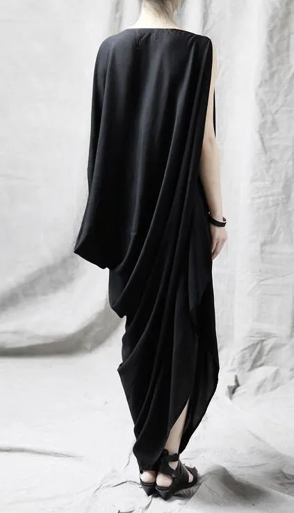 Original Viscose Copper Ammonia Ofelya Jersey Cotton Asymmetrical Oversized Long Tuic Top Jersey Kaftan Maxi Dress