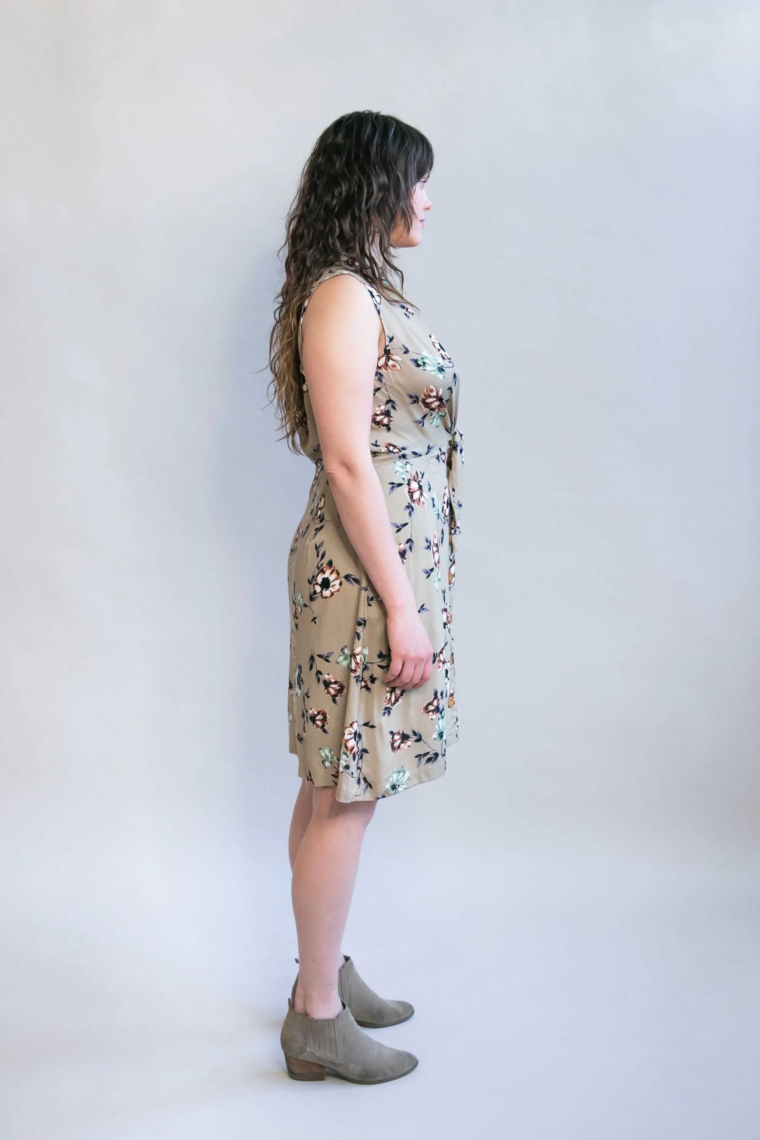 Paloma Dress in Taupe Floral