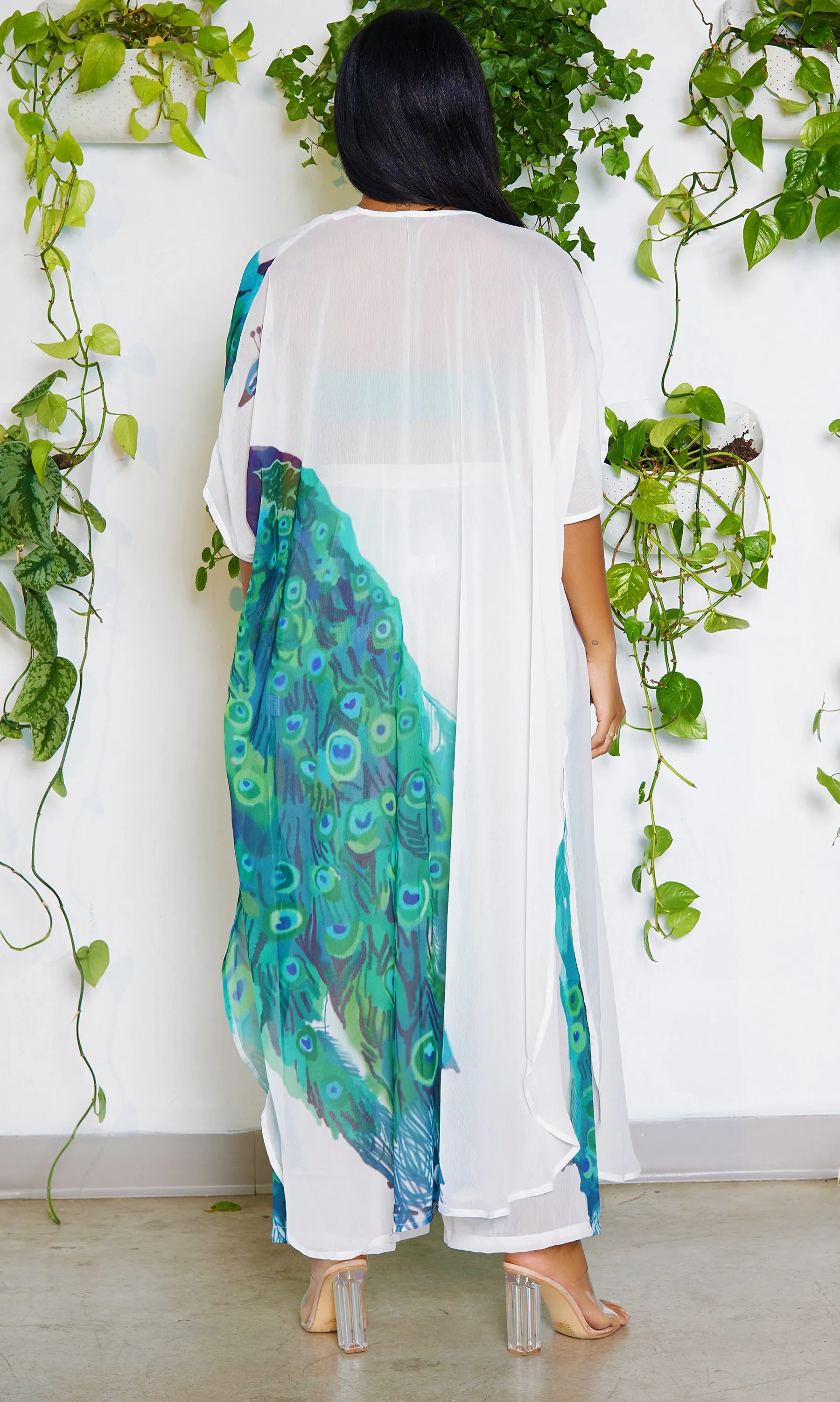 Peacock In Paradise | Kimono Pants Set