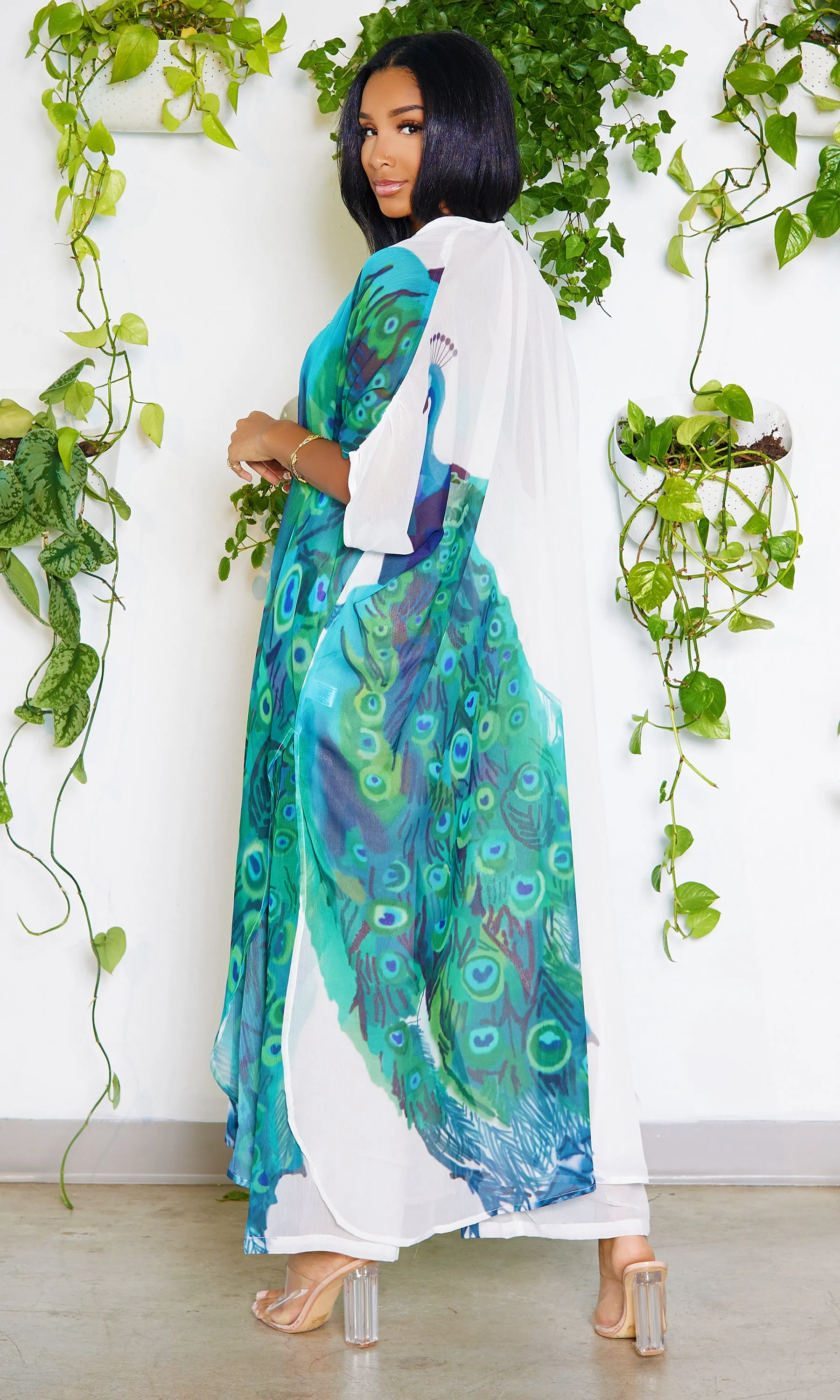 Peacock In Paradise | Kimono Pants Set