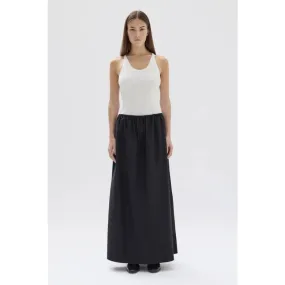 Philipa Poplin Midi Skirt | Black