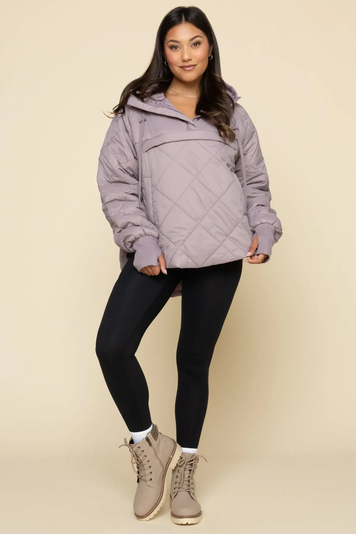 Pillow Packable Puffer Jacket - Dusty Mauve