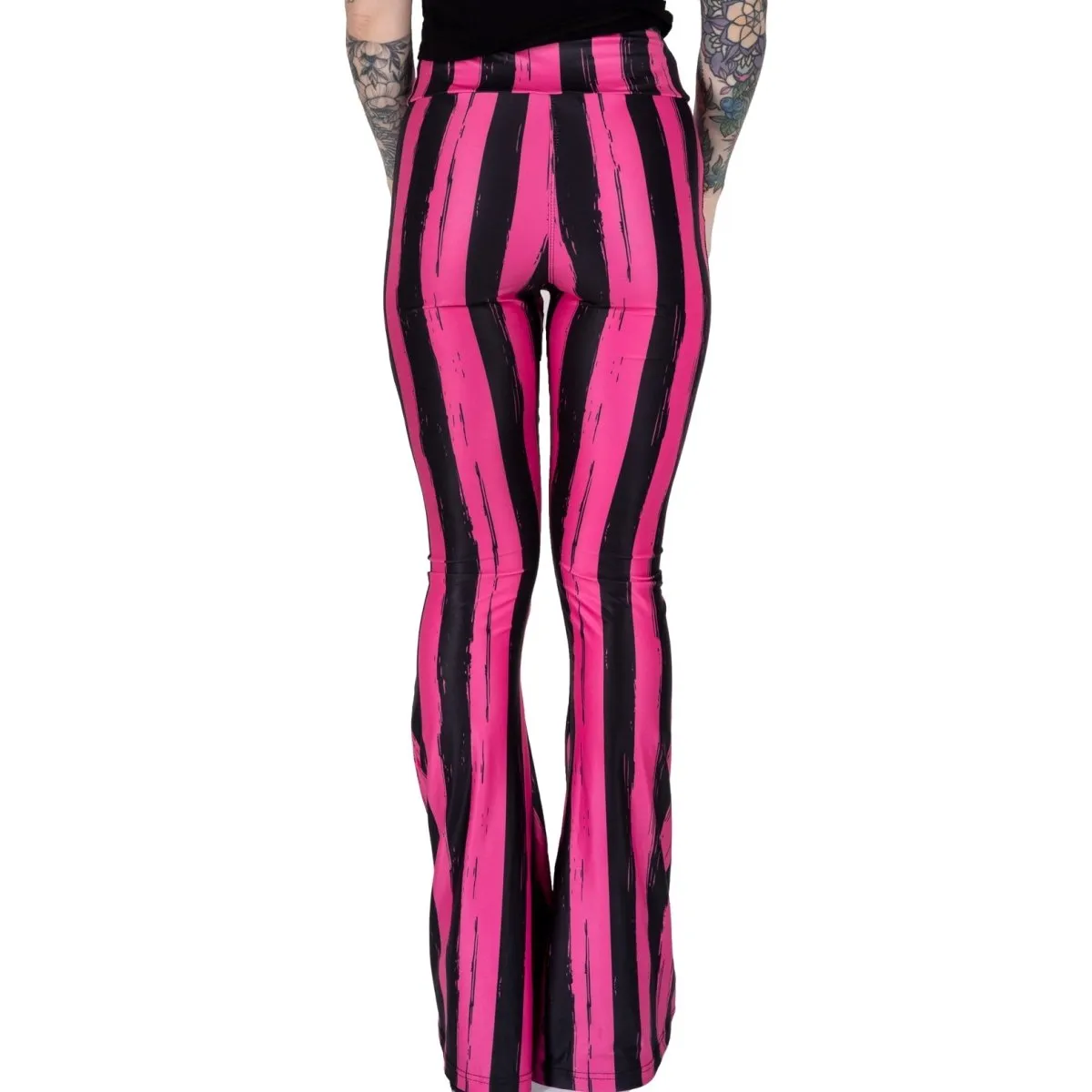 Pink Black Striped Hellz Bellz Flares