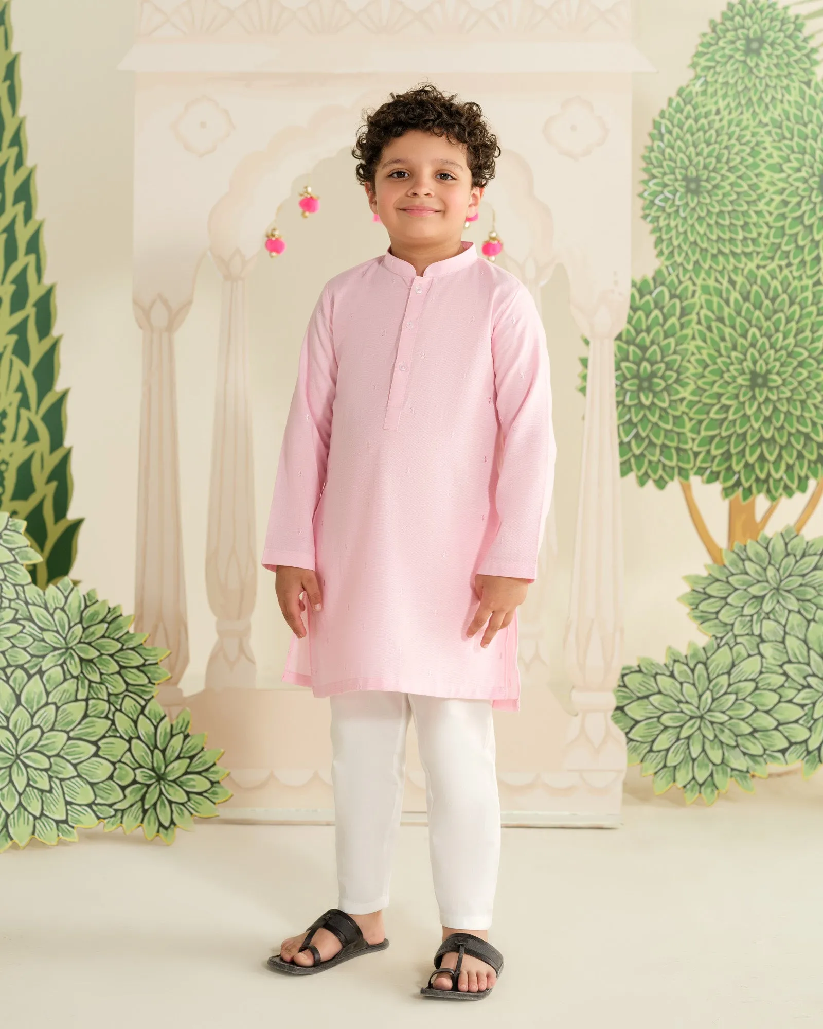 Pink Embroidered Kurta