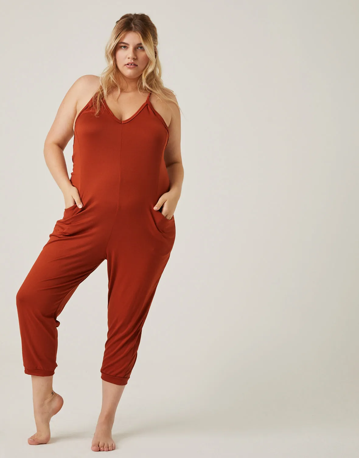 Plus Size Comfy Knit Jumpsuit