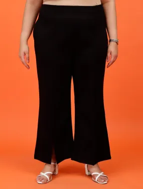 Plus Size Women Black Boot Cut Trouser