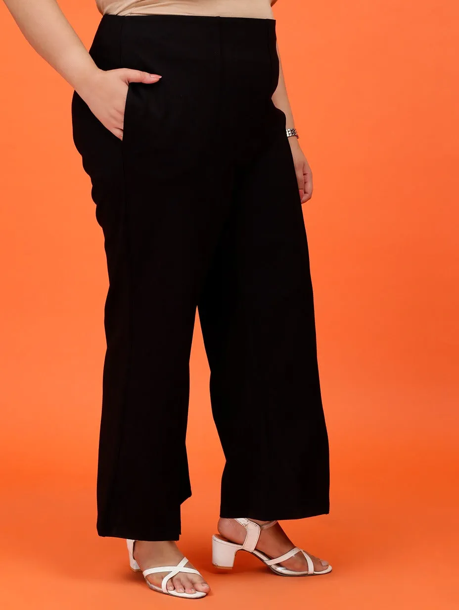 Plus Size Women Black Boot Cut Trouser