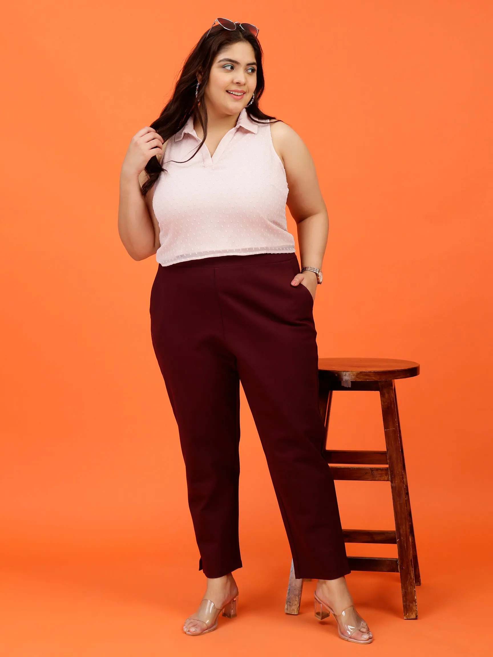 Plus Size Women Cigarette Pants