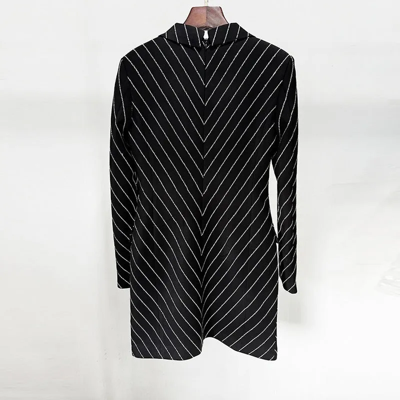 Pre Order:  Stripe Hot Diamond Slim Fit Suit Dress