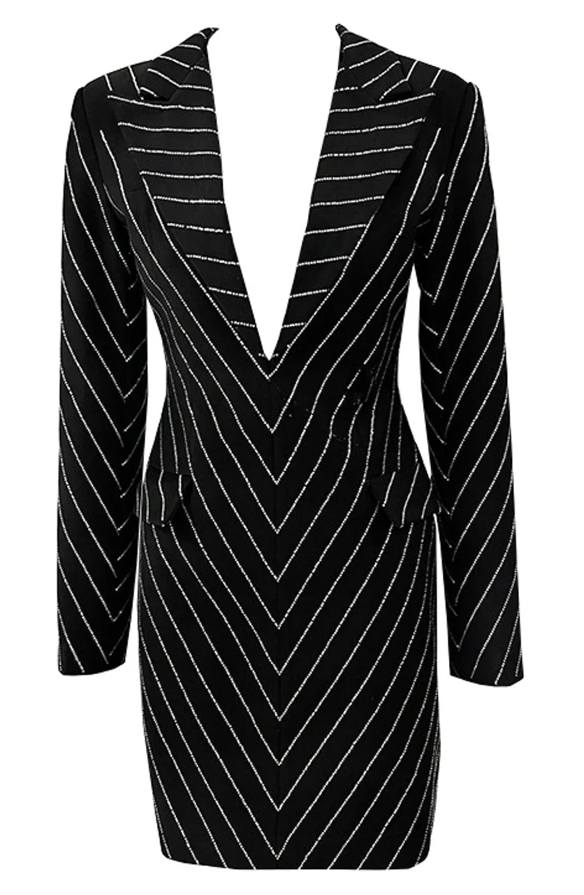 Pre Order:  Stripe Hot Diamond Slim Fit Suit Dress