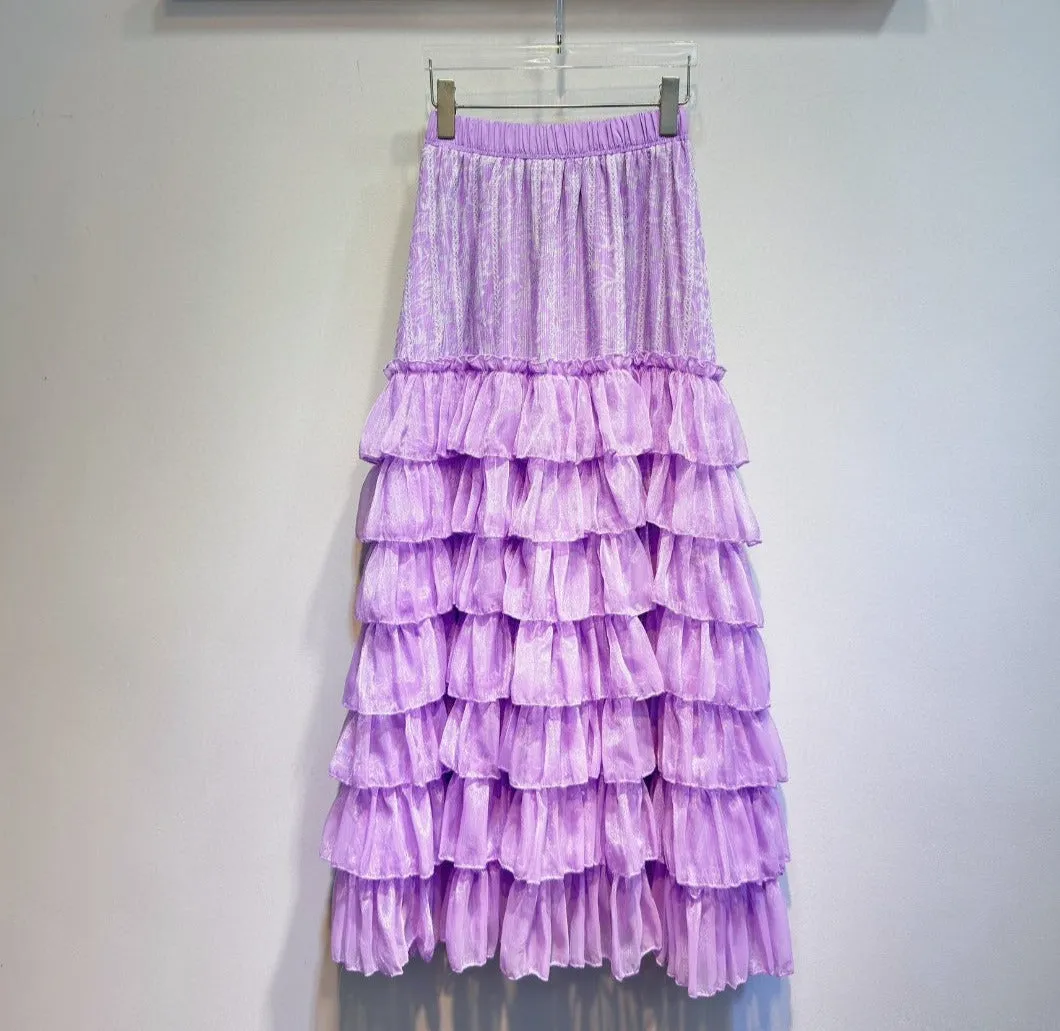 Pre Order:  Tiered Ruffles Midi Skirt