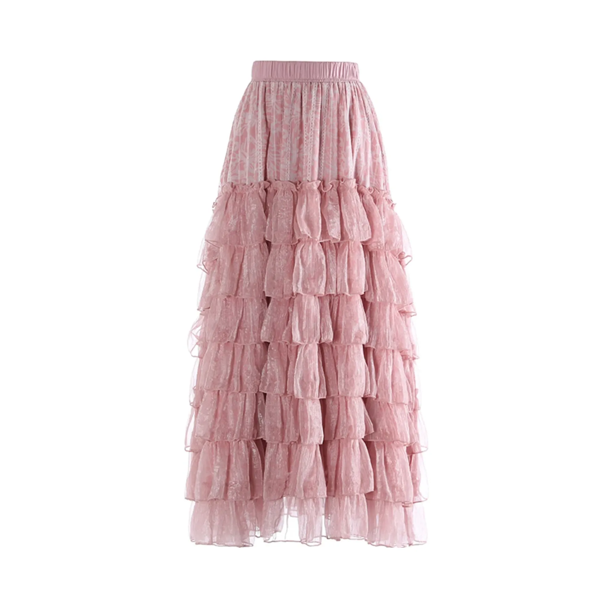 Pre Order:  Tiered Ruffles Midi Skirt