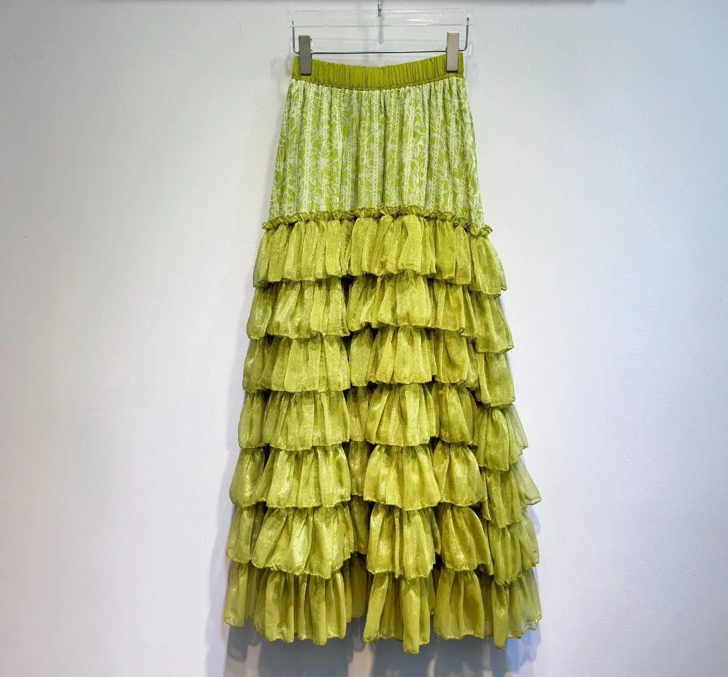 Pre Order:  Tiered Ruffles Midi Skirt