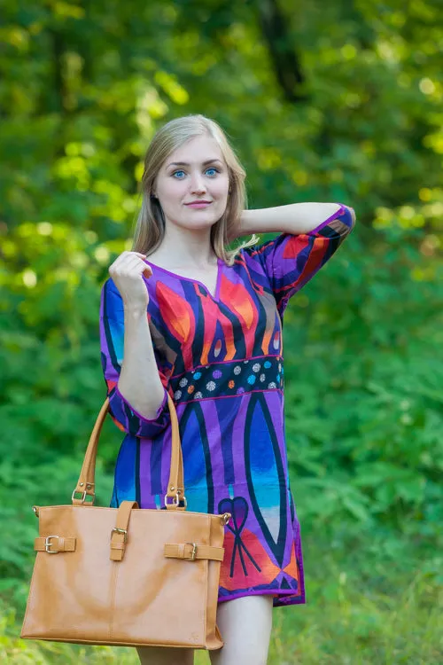 Purple Sun and Sand Style Caftan in Glowing Flame Pattern