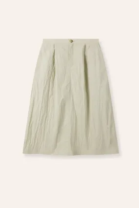 RALLY cotton-blended midi skirt (Sage)