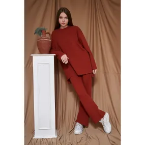 Red Ribbed Oversized Co-Ord Set