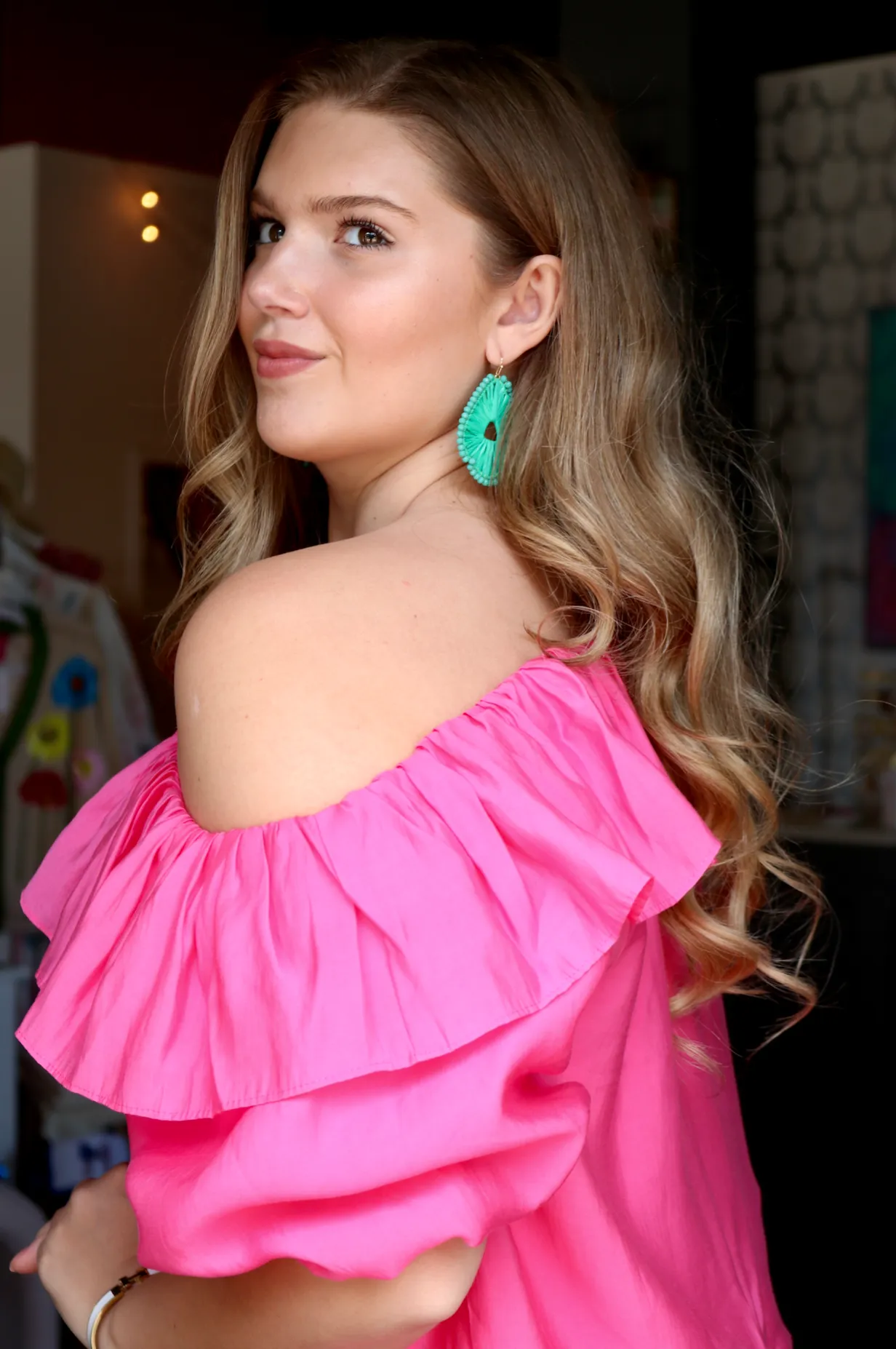 Reesa Off The Shoulder Top | Pink